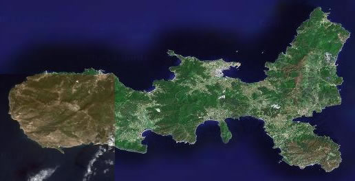 Isola d'Elba - Vista dal Satellite